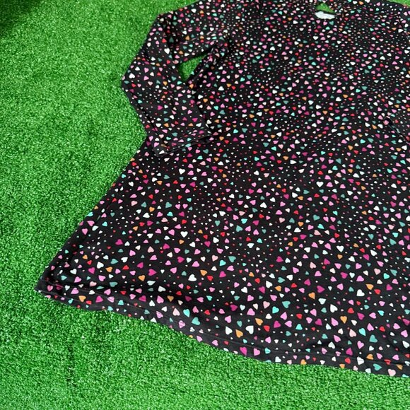 Unbranded A-Line Long Sleeve Round Neck Multicolored heart Print Dress Size 10 - Picture 10 of 11